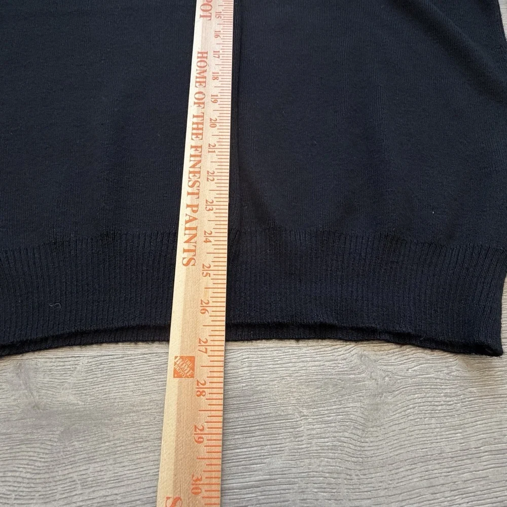 Vintage Meister 1/4 Zip Sweater Mens Large Black Wool Blend Pullover